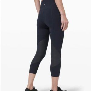 Lululemon Pace Rival Crop Leggings 6 Black High Waist Pockets